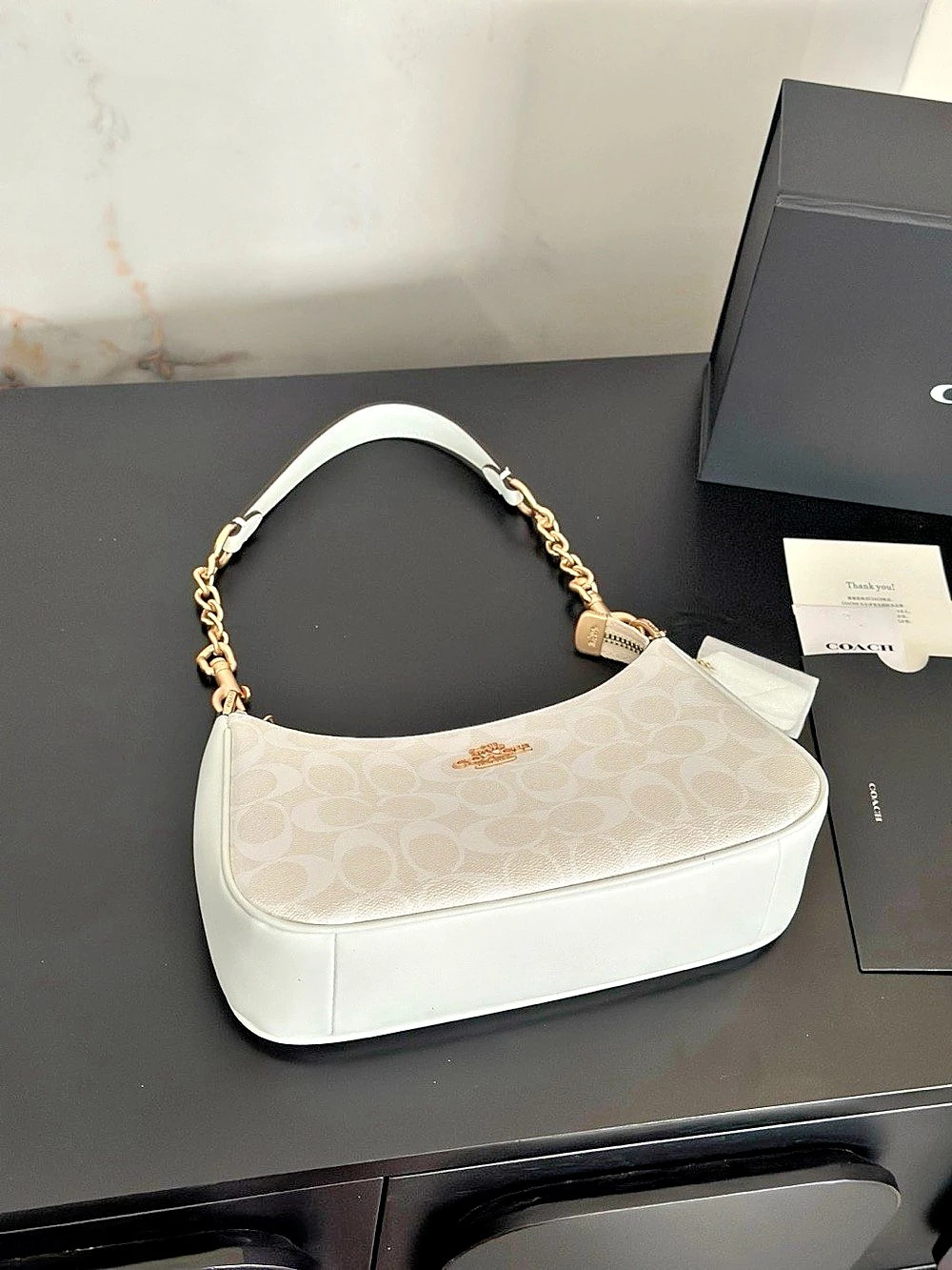 Coach Teri Shoulder Bag In Signature Canvas White & Cream